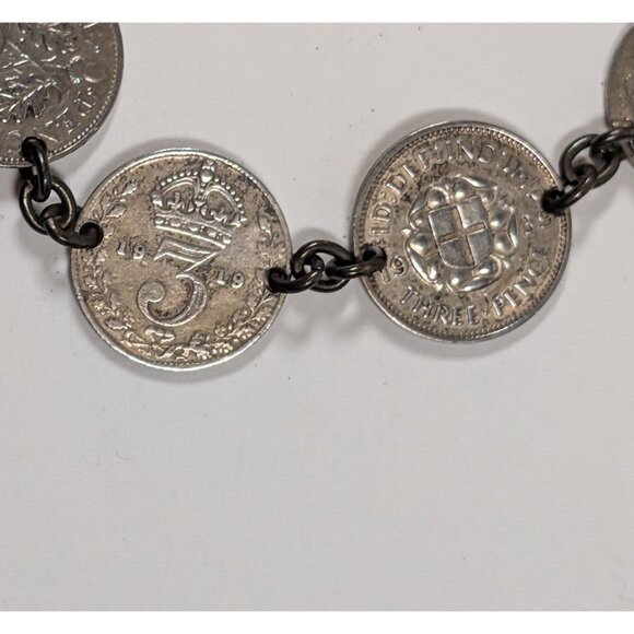 Vintage Coin Bracelet British Thruppence dates from 1917-1940 - Picture 6 of 6